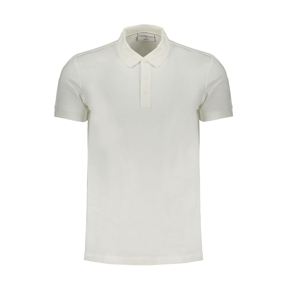 Polo da uomo in cotone bianco Calvin Klein