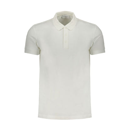 Polo da uomo in cotone bianco Calvin Klein
