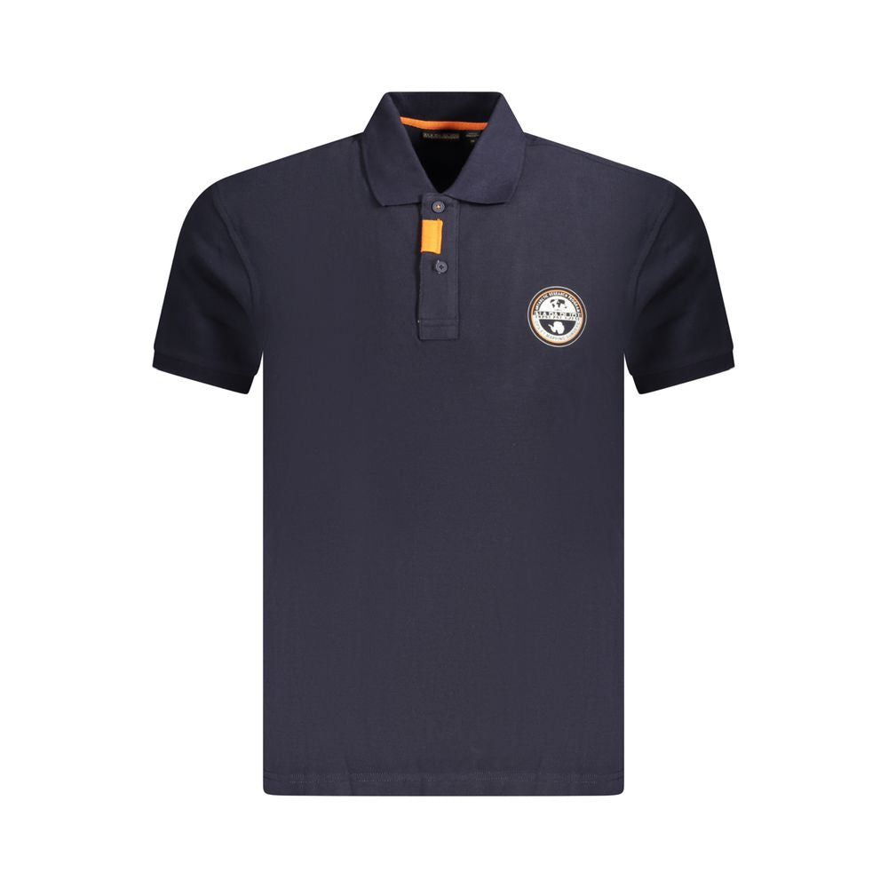 Polo da uomo in cotone blu Napapijri