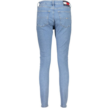Jeans da donna in cotone azzurro Tommy Hilfiger