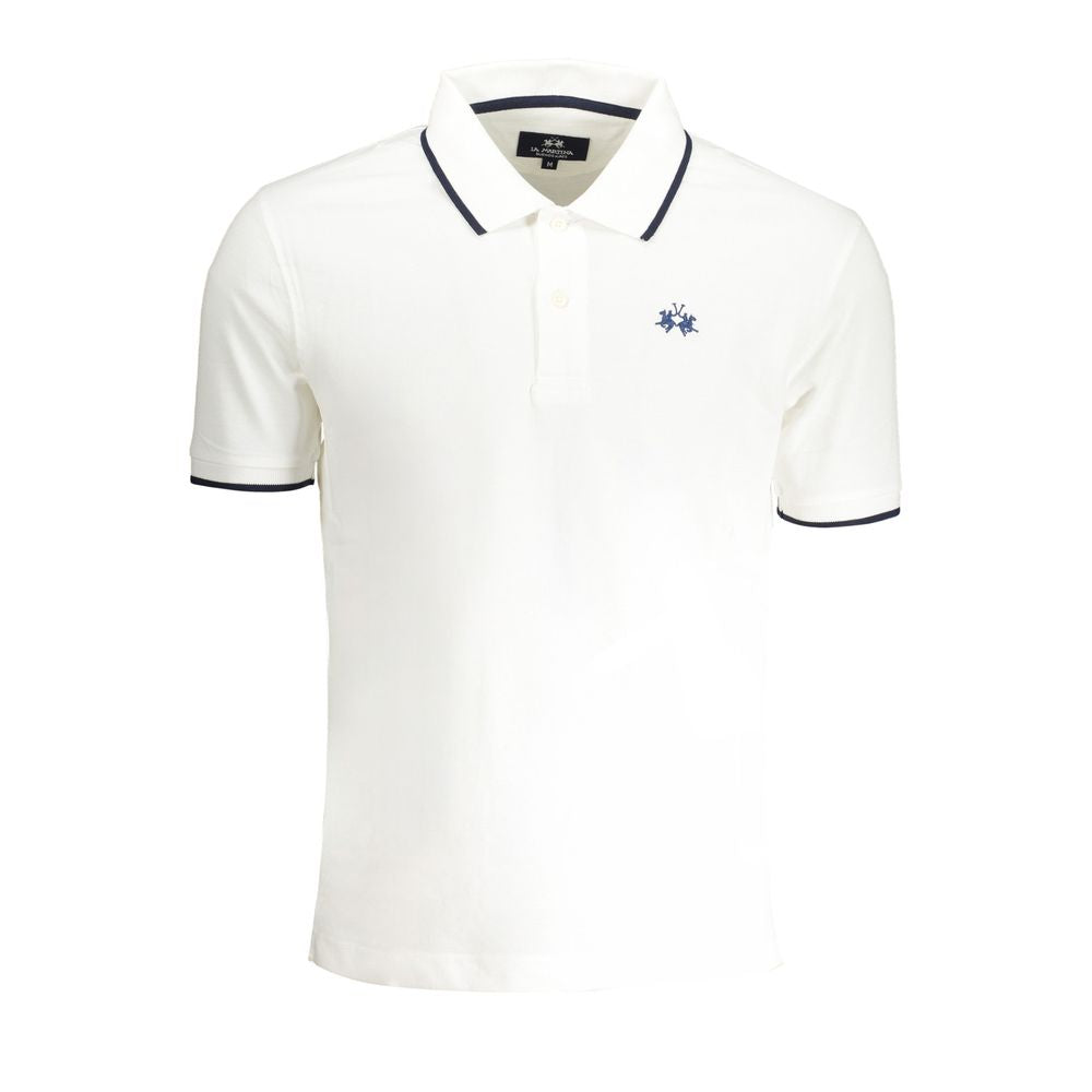 Polo da uomo in cotone bianco La Martina