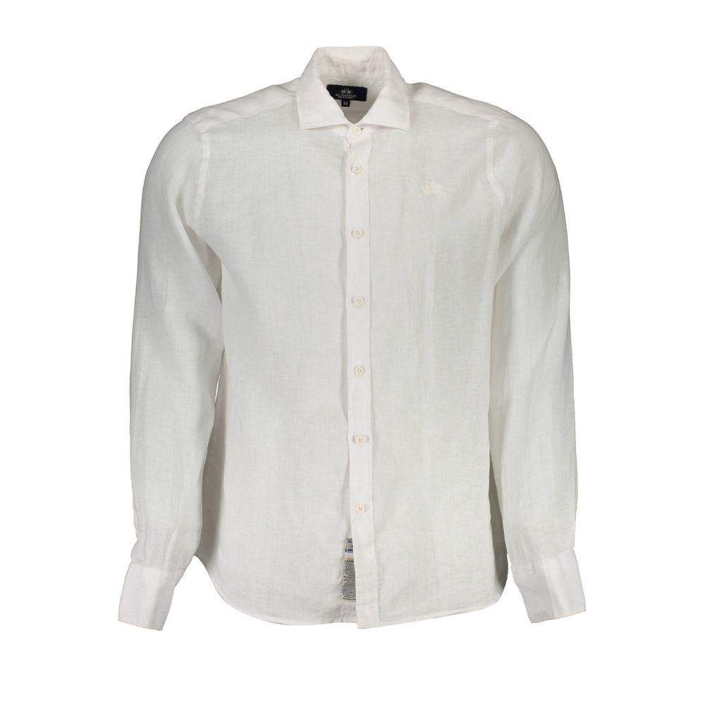 Chemise homme en lin La Martina Bianco