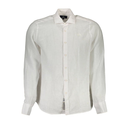 Camicia da uomo in lino bianco La Martina
