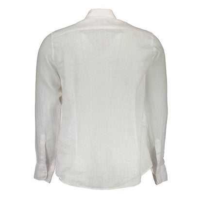 Camicia da uomo in lino bianco La Martina