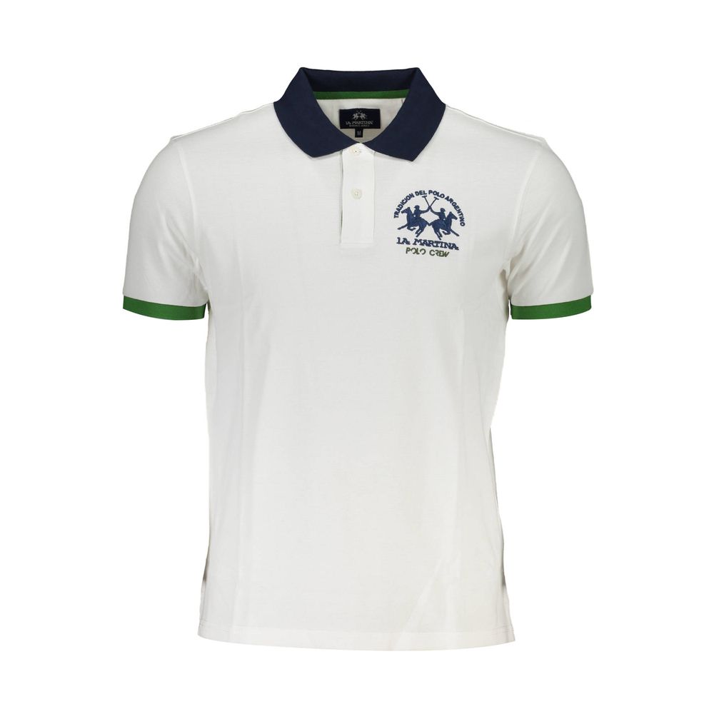La Martina Bianco Cotton Men Polo