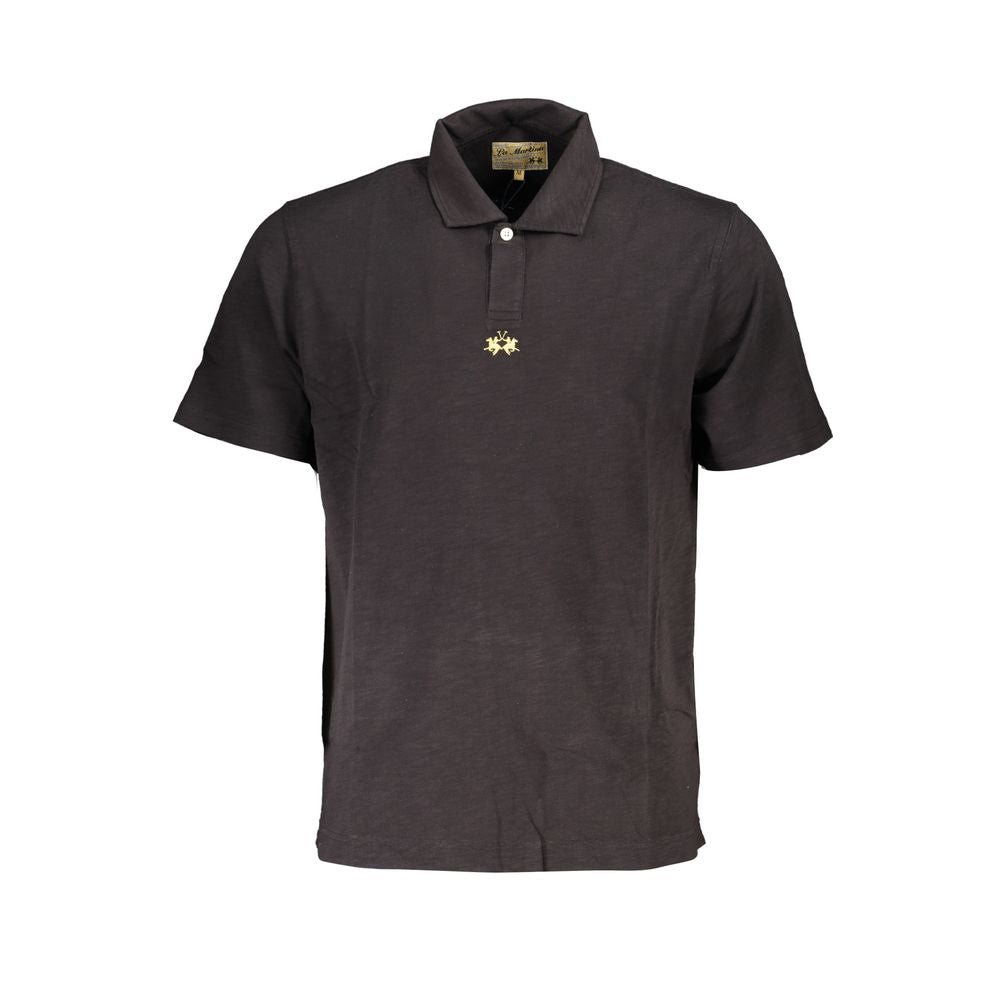 Polo homme La Martina en coton noir