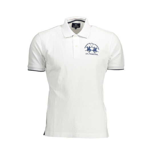 Polo da uomo in cotone bianco La Martina