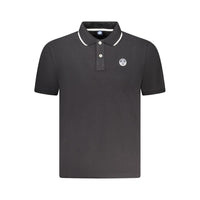 Polo da uomo in cotone nero North Sails