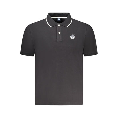 Polo da uomo in cotone nero North Sails