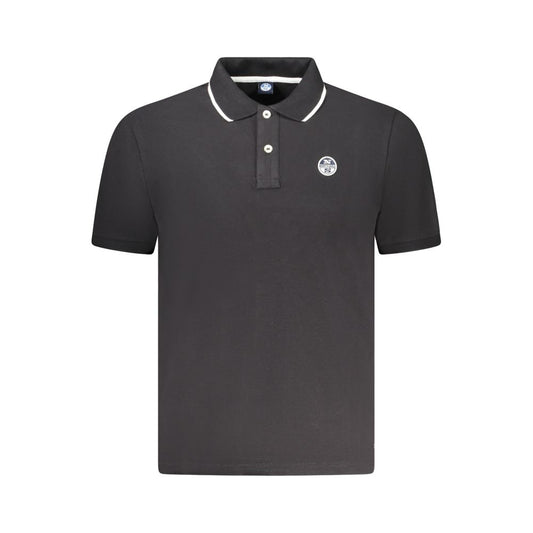 Polo da uomo in cotone nero North Sails