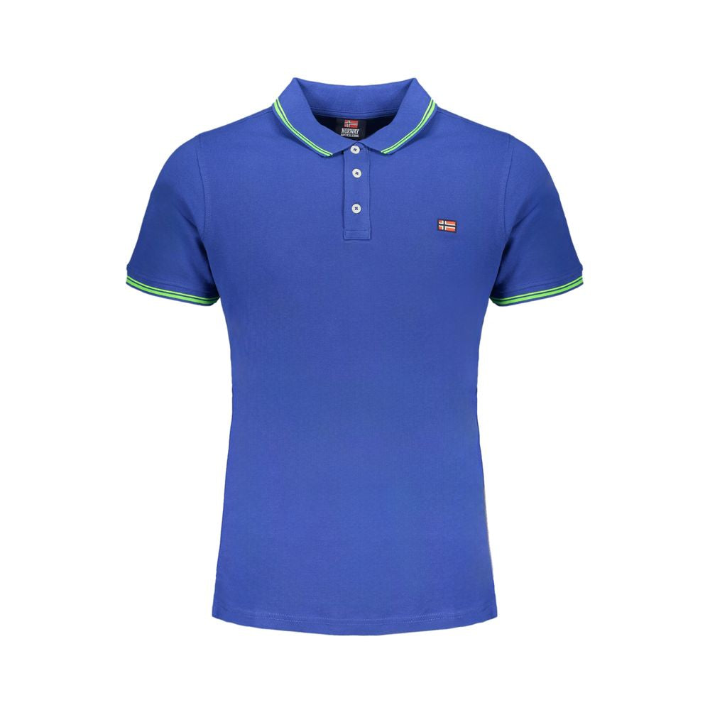 Polo da uomo in cotone blu Norway 1963