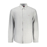 Camicia da uomo in cotone grigio Tommy Hilfiger