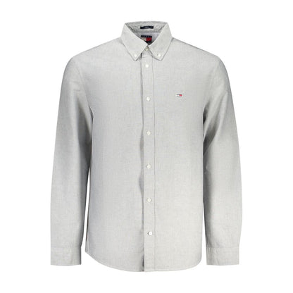 Camicia da uomo in cotone grigio Tommy Hilfiger