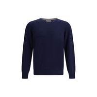 Maglione in cashmere blu Brunello Cucinelli