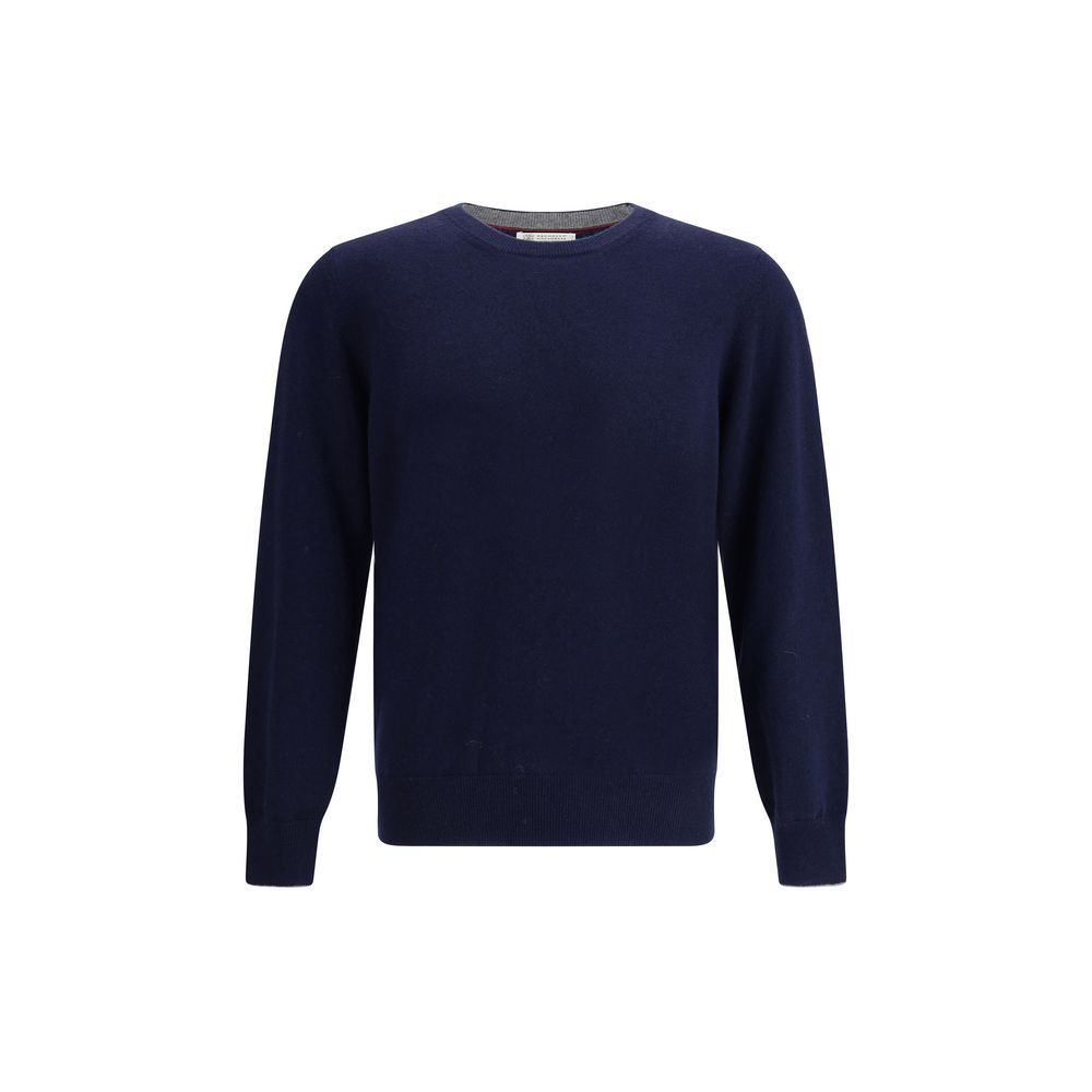 Maglione in cashmere blu Brunello Cucinelli