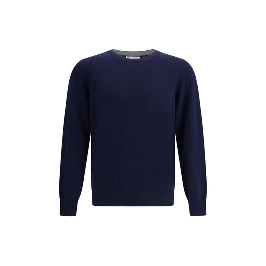 Maglione in cashmere blu Brunello Cucinelli