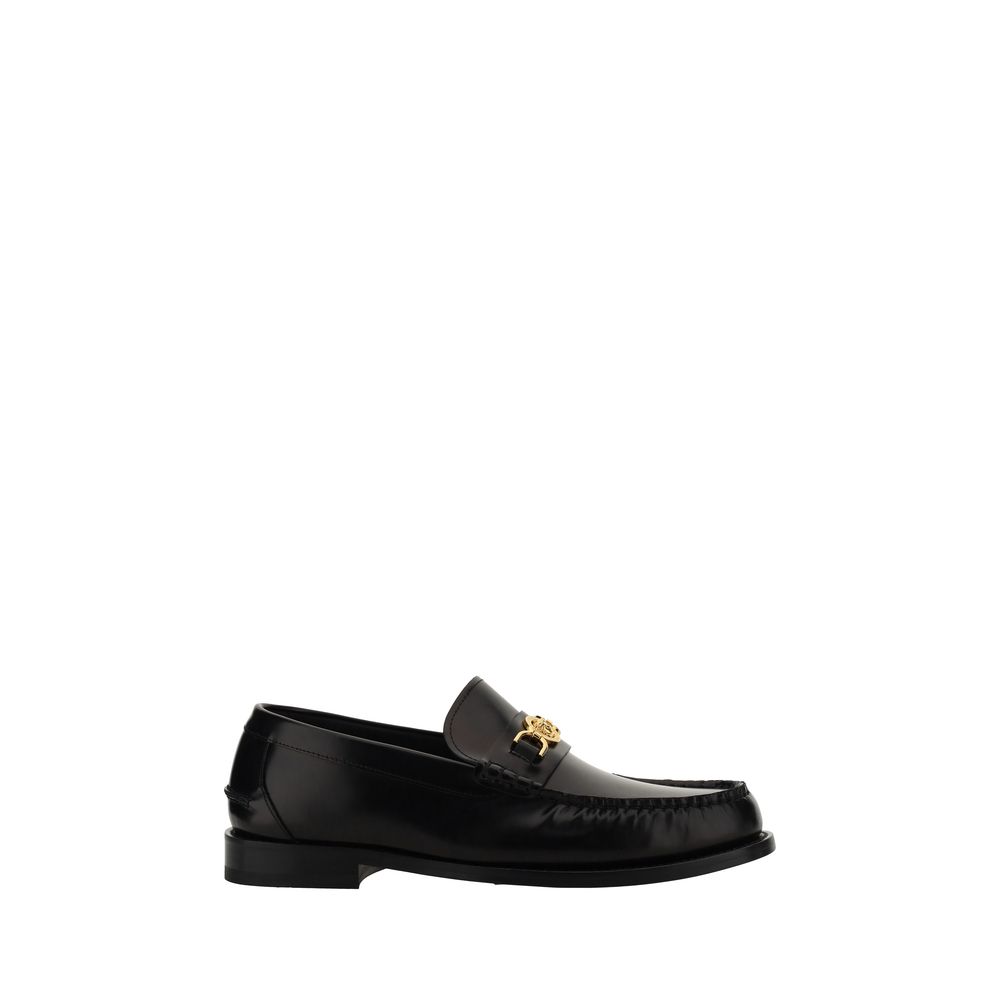 Mocassini slip-on Versace Bos Taurus in pelle di vitello nera
