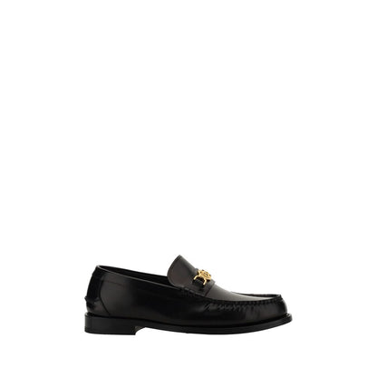 Mocassini slip-on Versace Bos Taurus in pelle di vitello nera