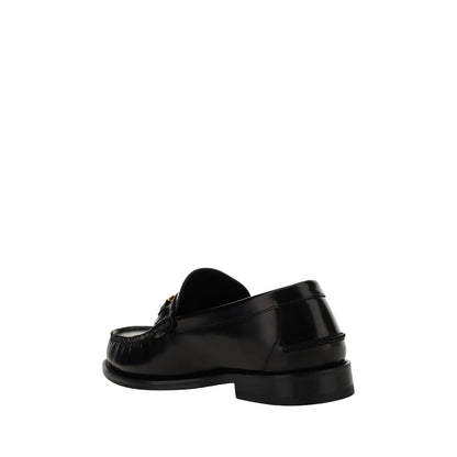 Mocassini slip-on Versace Bos Taurus in pelle di vitello nera