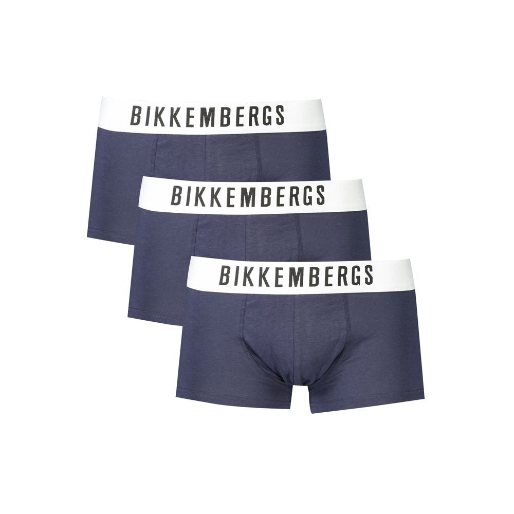 Boxer da uomo in poliestere blu di Bikkembergs