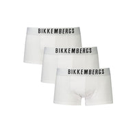 Boxer da uomo in poliestere bianco di Bikkembergs