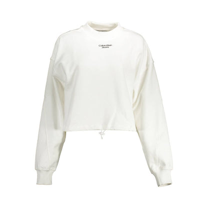 Felpa da donna in cotone bianco Calvin Klein