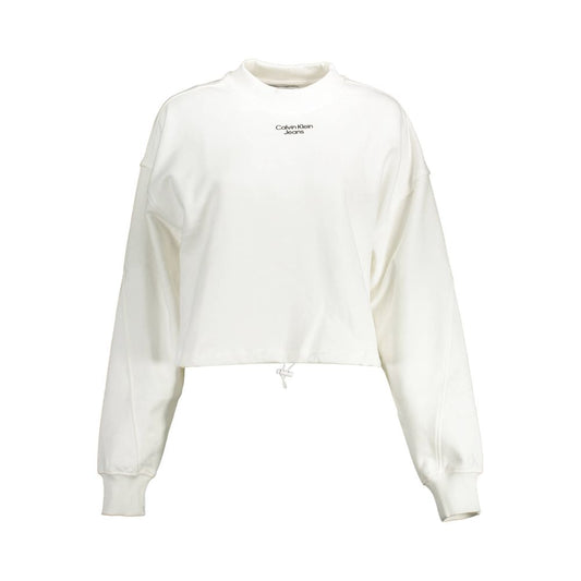 Felpa da donna in cotone bianco Calvin Klein
