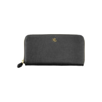 Portafoglio da donna in pelle nera Ralph Lauren