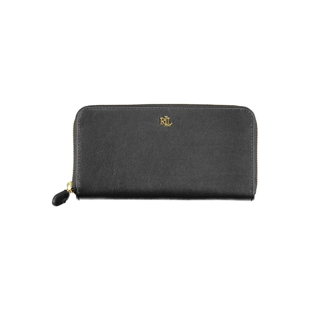 Portefeuille femme Ralph Lauren en cuir noir