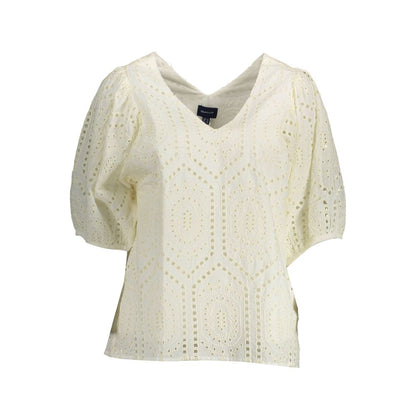 Maglietta da donna in cotone bianco Gant