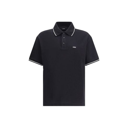 Polo in cotone nero Amiri
