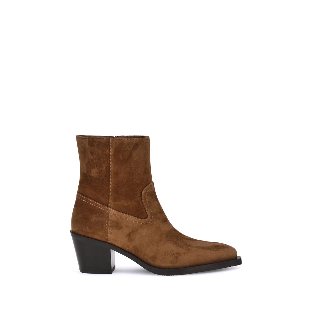 Bottines Stuart Weitzman en cuir de veau marron Bos Taurus