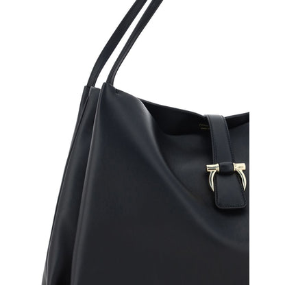 Borsa a mano Ferragamo Bos Taurus in pelle di vitello nera