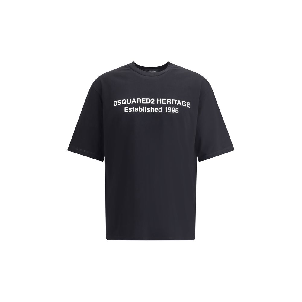 T-shirt nera in cotone Dsquared²