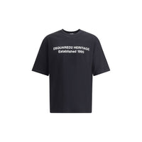 T-shirt nera in cotone Dsquared²