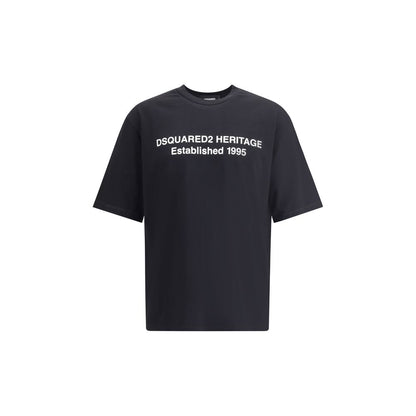 T-shirt nera in cotone Dsquared²