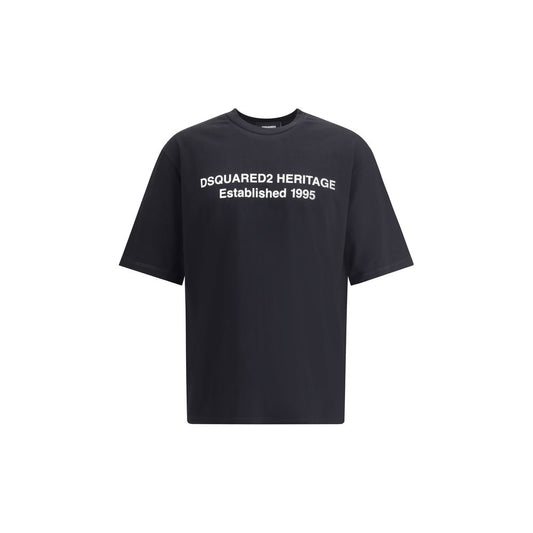 T-shirt nera in cotone Dsquared²
