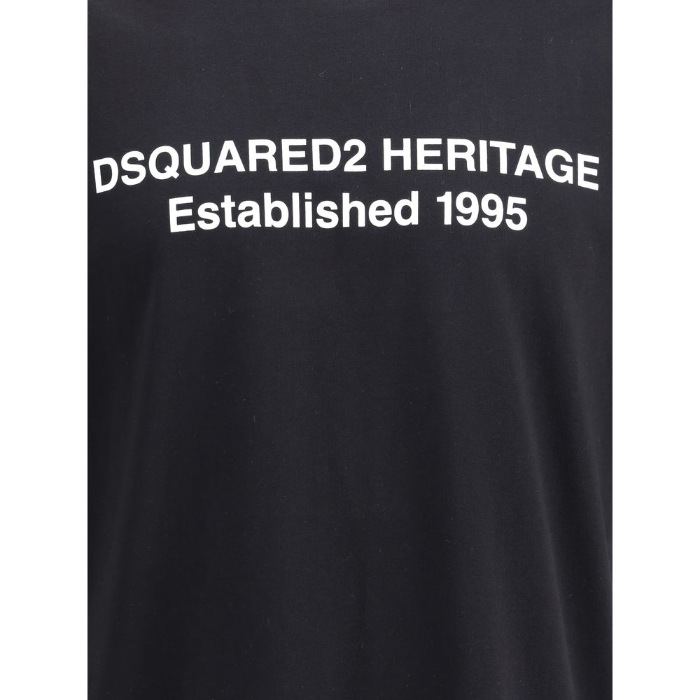 T-shirt nera in cotone Dsquared²