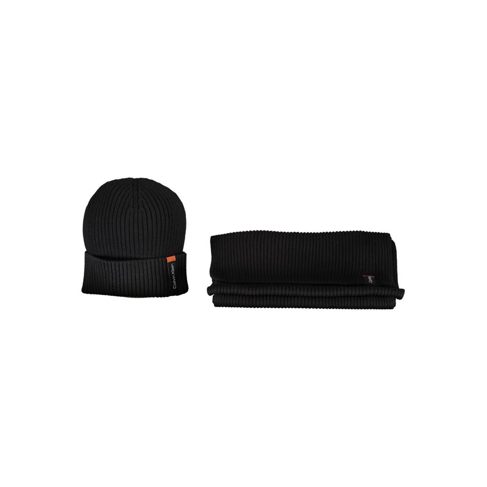 Ensemble écharpe homme en coton noir Calvin Klein