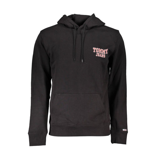 Felpa da uomo in cotone nero Tommy Hilfiger