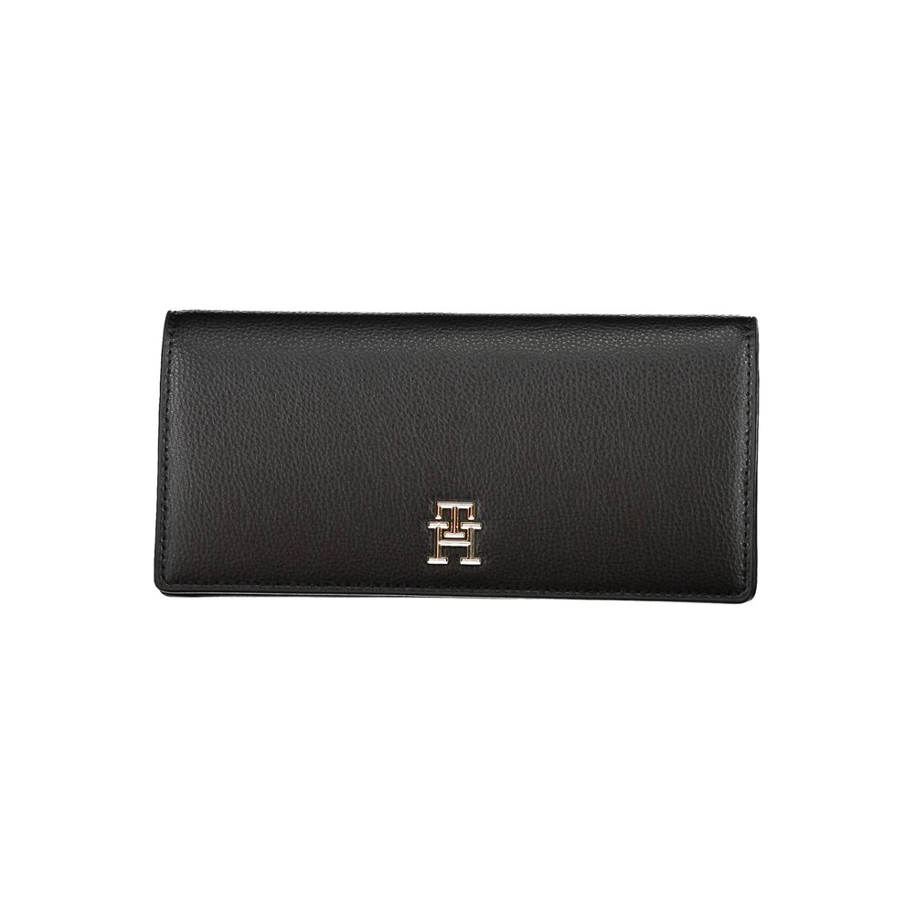 Portefeuille Tommy Hilfiger pour femme en polyuréthane noir