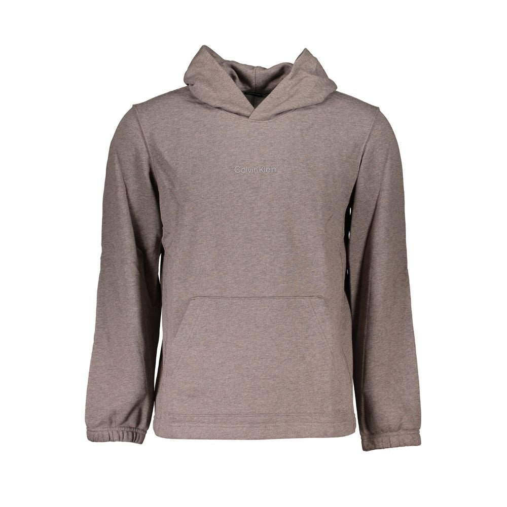 Felpa da uomo in cotone marrone Calvin Klein