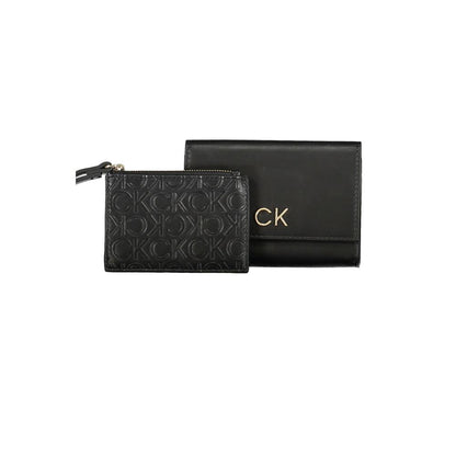 Portafoglio da donna Calvin Klein in poliestere nero