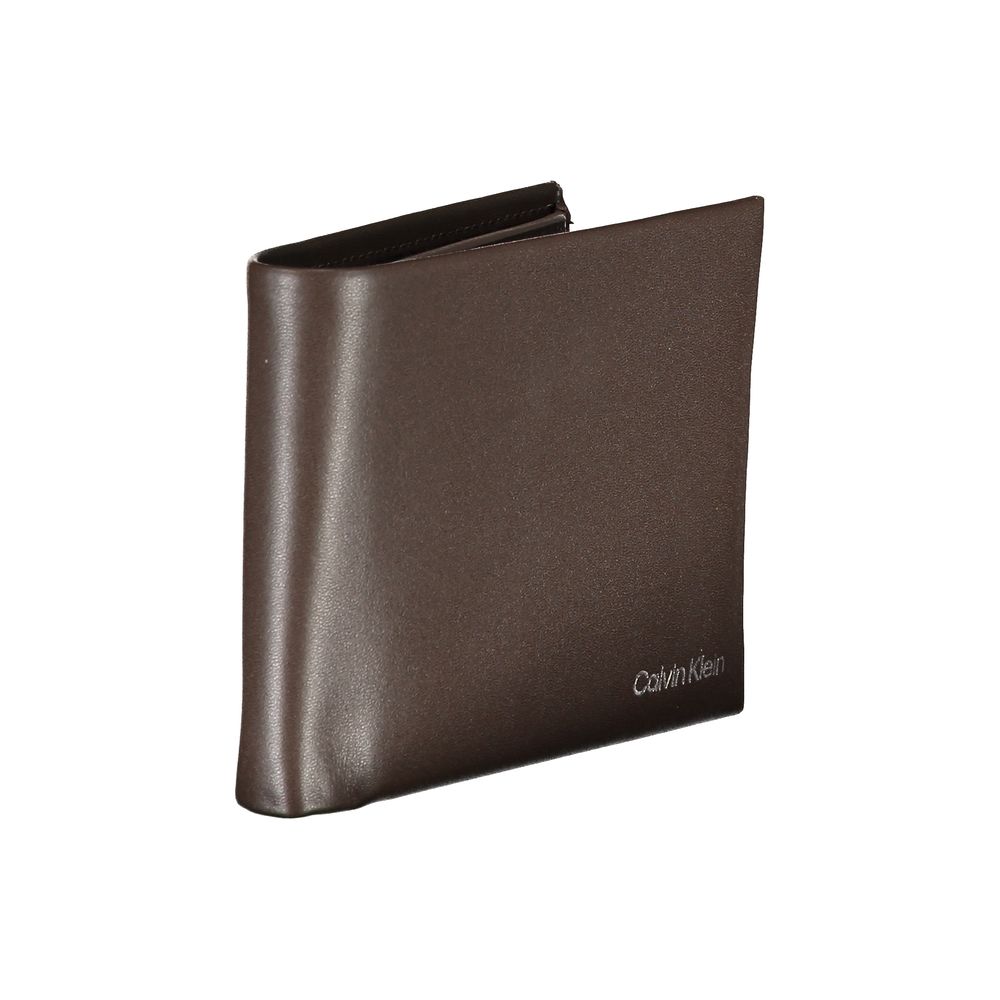 Portefeuille homme Calvin Klein en cuir marron