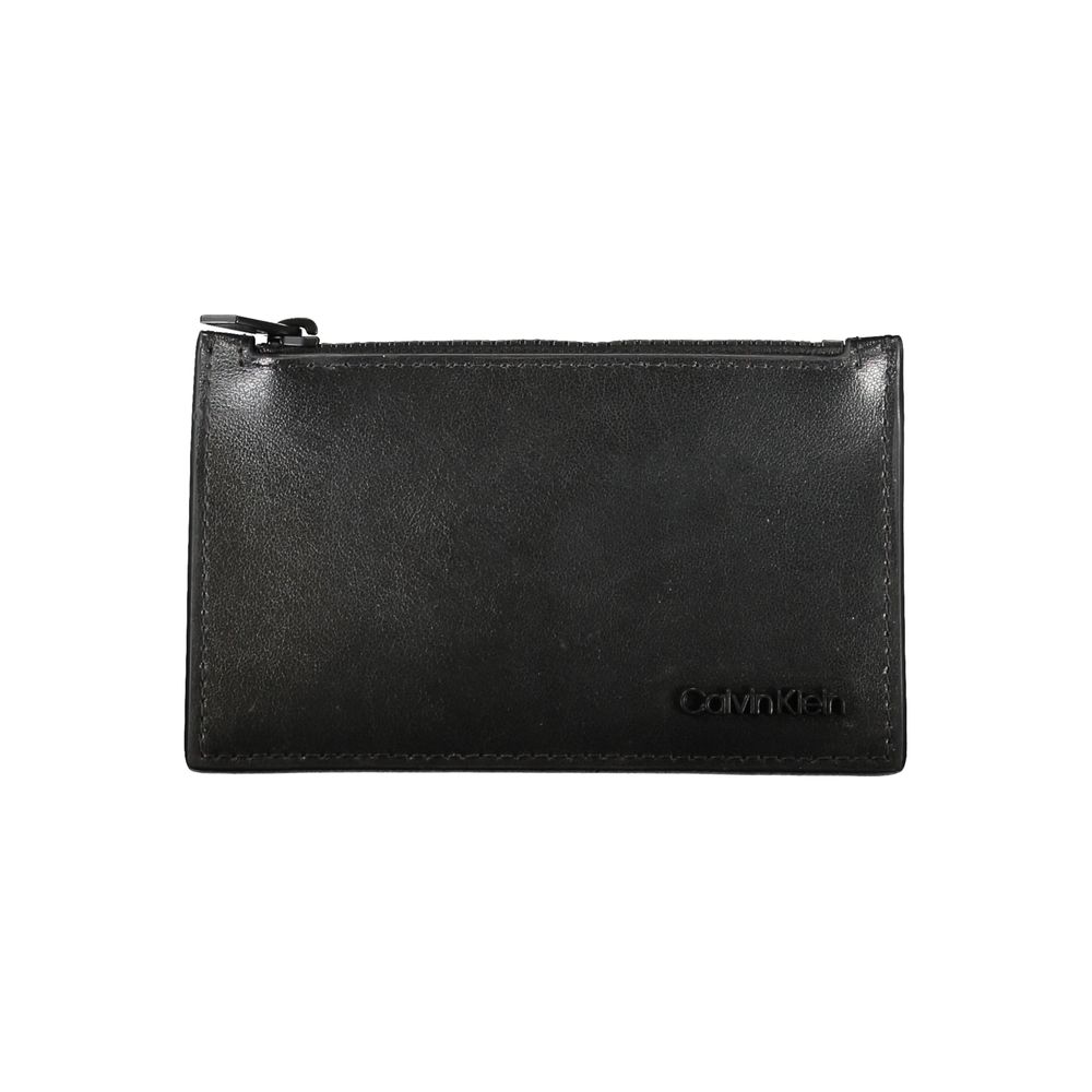 Portefeuille homme en cuir noir Calvin Klein