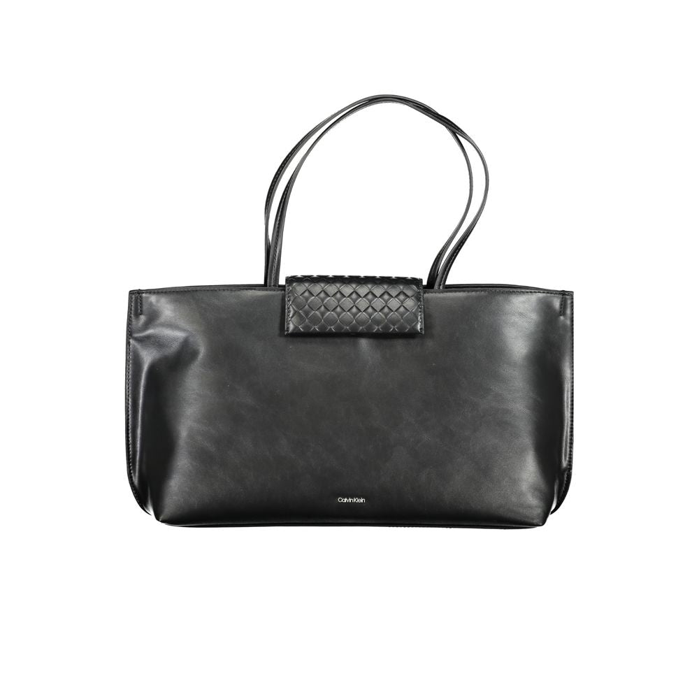 Borsa a mano da donna Calvin Klein in poliestere nero