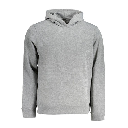 Felpa con cappuccio da uomo in poliestere grigio Calvin Klein