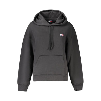Felpa da donna in cotone nero Tommy Hilfiger