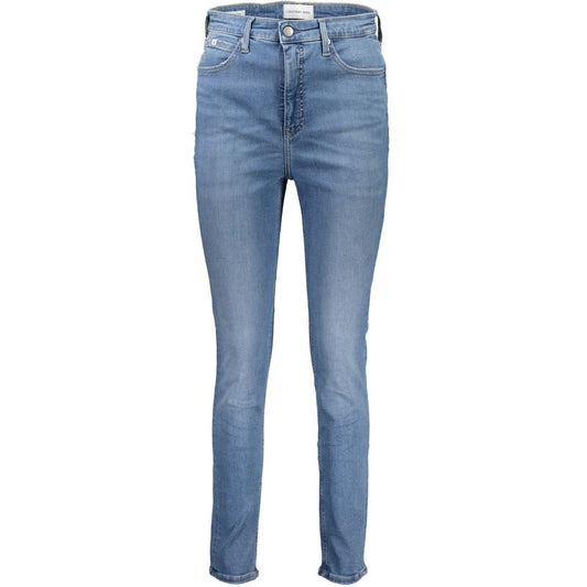 Jeans da donna in cotone azzurro Calvin Klein