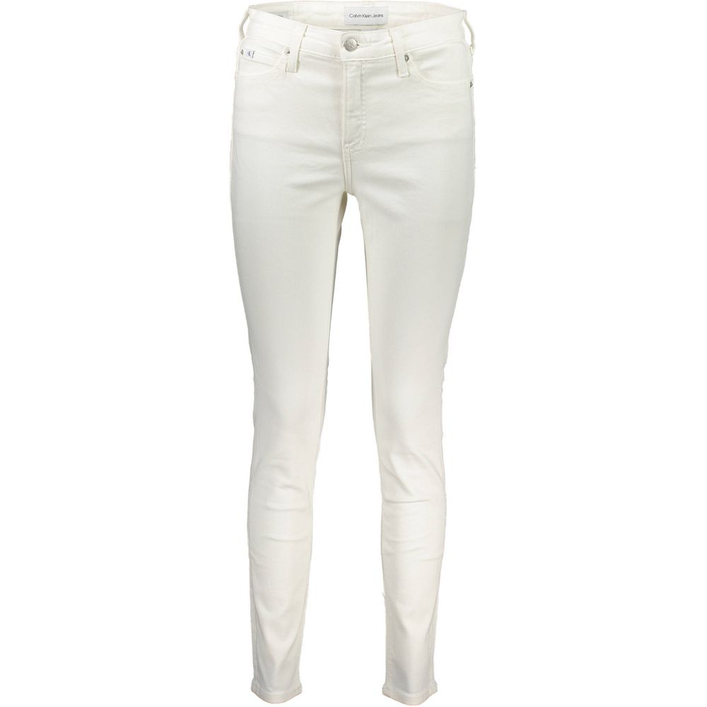 Jean Calvin Klein Bianco en coton pour femme